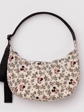 NWT Baggu Disney Mickey Medium Crescent Storybook Floral